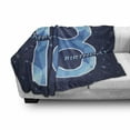 thumbnail image 3 of 18th Birthday Soft Flannel Fleece Throw Blanket, 18 Years Birthday with Galaxy Star Themed Dots Image Art Print, Cozy Plush for Indoor and Outdoor Use, 50" x 70", Dark Blue and Sky Blue, by Ambesonne, 3 of 6