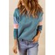 thumbnail image 2 of ABPHQTO Sudadera de mujer de manga larga con bloques de color azul, 2 of 5