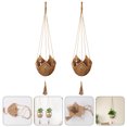 thumbnail image 3 of MasteelfCA 2Pcs Macrame Plant Hangers Rustic Plant Flower Pots Hanger Ceiling Plant Holders, 3 of 9