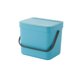 thumbnail image 1 of Cubo de basura orgánica 6l con tapa y asa para la cocina, plástico (PP) sin BPA, azul/antracita, 6l (23,5 x 20,0 x 20,8 cm), 1 of 6