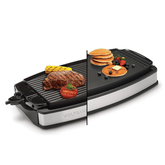 Wolfgang Puck XL Reversible Grill Griddle, Oversized Removable Cooking Plate, Nonstick Coating