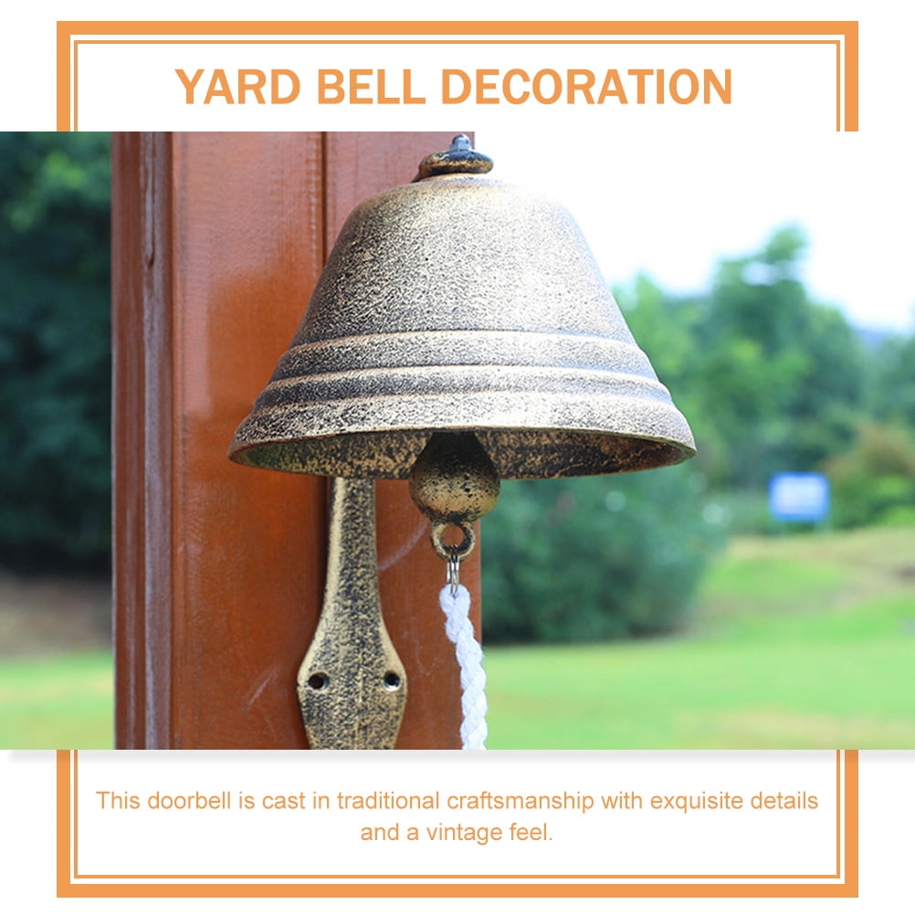Pretyzoom Traditional Brown Retro Doorbell for Front Door Garden Cabin Wall Decoration
