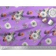 thumbnail image 3 of Soimoi Silk Fabric Fig,Succulent & Anemone Flower Print Fabric by Yard 42 Inch Wide, 3 of 3