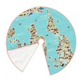 thumbnail image 2 of Daiia World Travel Line Icons Map Drawing Merry Christmas Tree Skirt , Xmas Large Lace-up Tree Skirt, Santa Snowflakes Rustic Home Decorations New Year Party Farmhouse Decor-36", 2 of 7