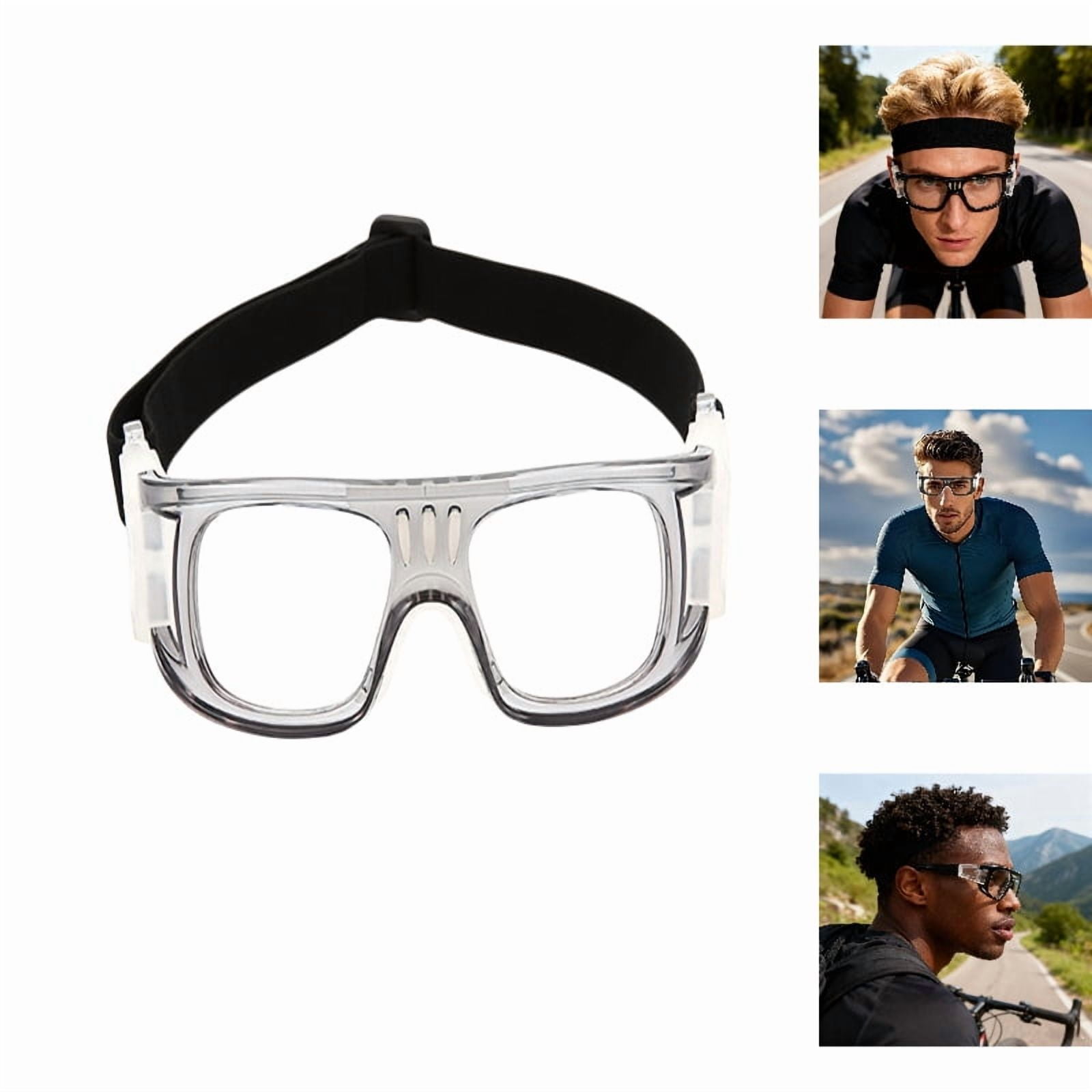 Glasses for Sports Performance Eyewear Lightweight Protective Glasses for Outdoor Activities Ideal for Basketball Racquetball Football Cycling and More, 15x5 cm, Gray