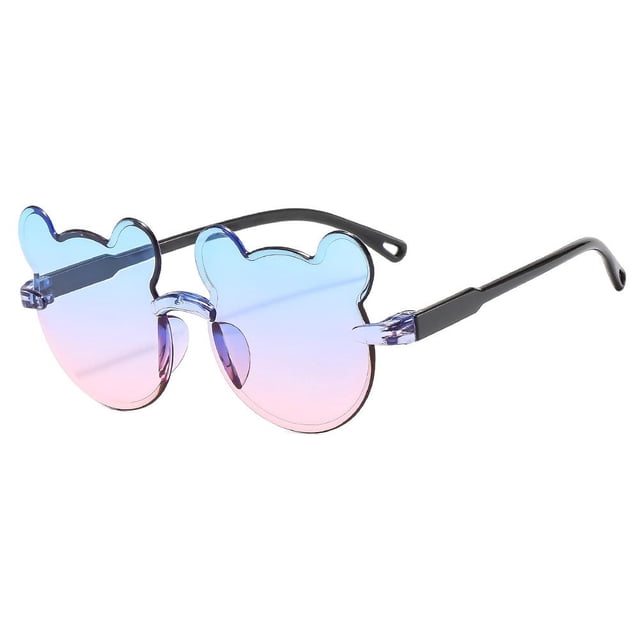 Girls Boys Rimless Sunglasses Cartoon Bear Children Outdoor Sun Glasses Lot K7V7