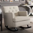 thumbnail image 2 of Baxton Studio Bethany Tufted Rocker in Light Beige and Dark Espresso, 2 of 5