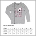 thumbnail image 7 of Love Text Skull Women's Long Sleeve T-shirt Vivid Pink Bone Cute Gothic Skeleton Romance Art Valentine Spooky Halloween, 7 of 7