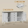 thumbnail image 3 of HOMCOM 59" Farmhouse Sideboard Buffet Cabinet with 2 Barn Doors, White, 3 of 10