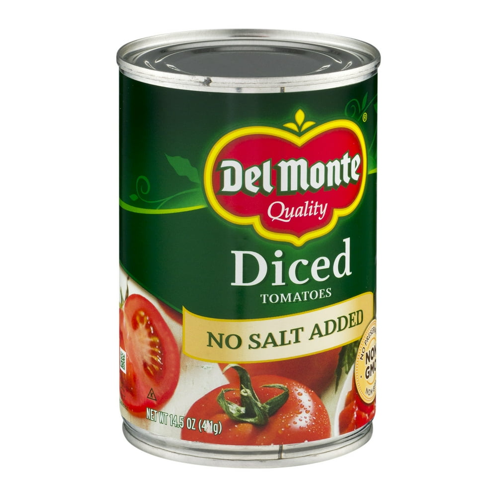 Del Monte Diced Tomatoes, No Salt Added, 14.5 Oz