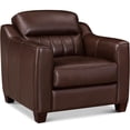 thumbnail image 6 of Hydeline Uptown Top Grain Leather Armchair Chestnut Brown with Tapered Legs Feather Down Memory Foam and Springs Seating, 6 of 6