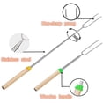 thumbnail image 5 of Marshmallow Roasting Stick 8 Packs Skewers for fire Pit Telescoping BBQ Fork with Wooden Handle for Sausage Hot Dog Campfire Camping Stove Grill Kit with Portable Bag, 32Inch, 5 of 7