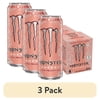 (3 pack) Monster Energy, Ultra Peachy Keen, Sugar Free Energy Drink, 16 fl oz, 4 Pack