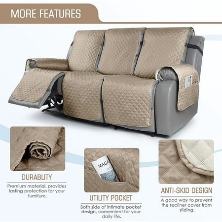Recliner Sofa Slipcover Couch Covers For 3 Cushion Pet Cover Seat Washable Reclining Furniture Protector With Elastic Straps Seater Brown Canada Recliner Sofa Slipcover Couch Covers, Recliner Sofa Slipcover 3 Seater