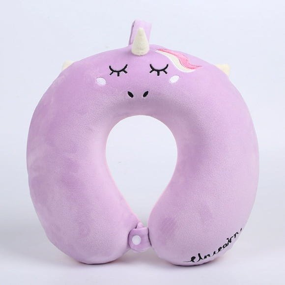Kids Travel Pillow,Unicorn Memory Foam Travel Neck Pillow with Snap,U-Shaped Airplane Car Flight Head Neck Support Pillow with Washable Cover for Adults Toddler,Gifts for Children,Boys,Girls