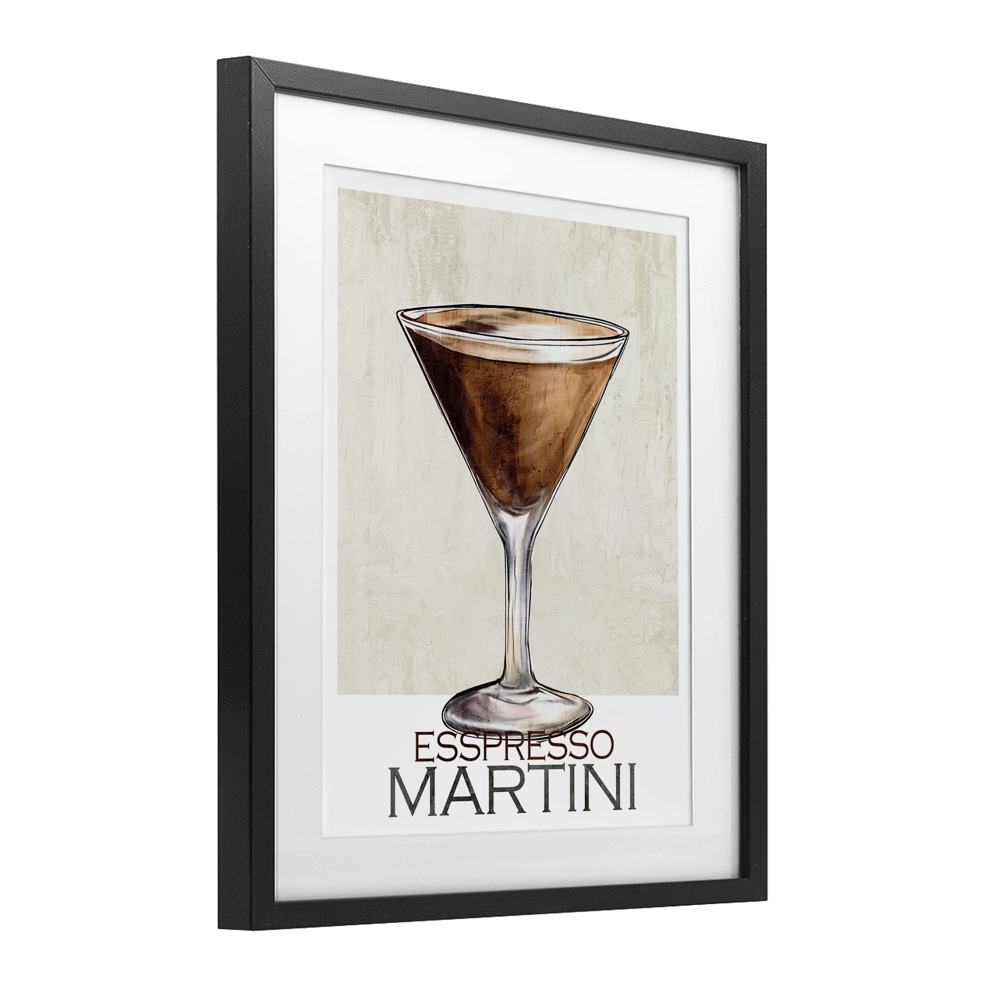 Stupell Industries Sophisticated Espresso Martini Black Framed Print Under Glass, design by Kim Allen