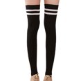thumbnail image 2 of SPRING PARK 1Pair Women Gril Striped Over Knee Socks Cotton Knit High Thigh Stocking, 2 of 8