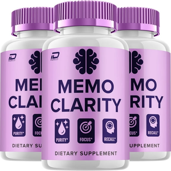 Memo Clarity Supplement Capsules – MemoClarity All Natural Memory Focus Pills, 3 Pack, 180 Capsules