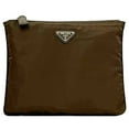 thumbnail image 1 of Pre-Owned Prada pouch ec-22889 brown tessuto nylon 59 PRADA plate triangle case (Good), 1 of 11