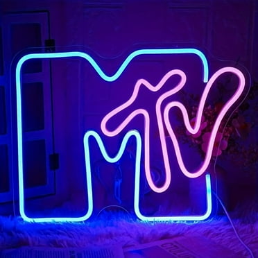 MTV Neon Sign LED Wall Hanging Light USB Powered Bedroom Bar Restaurant Decor