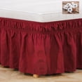 thumbnail image 1 of EIGTHTAIL Wrap Around Ruffled Bed Skirt with Adjustable Elastic Belt - 15 Inch Drop Easy to Put On  Wrinkle Free Bedskirt Dust Ruffles  Frame Cover for Queen  King and C-King Size Beds  B, 1 of 8