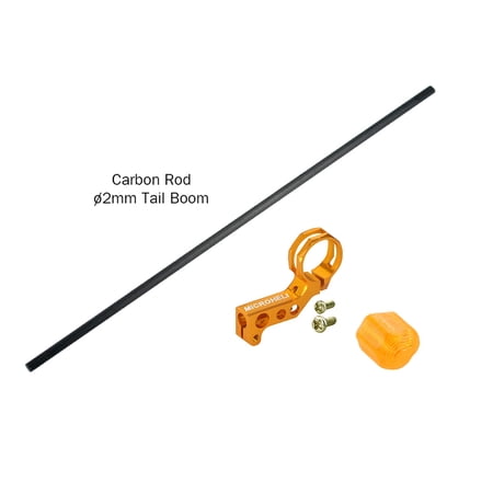 Microheli Aluminum Tail Motor Mount w/ Carbon Boom (GOLD) - BLADE Nano CPS / S2 / S3