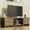 Beige, variant on Madesa TV Stand with Cabinet Storage and Open Shelves for 55, 65 Inch Media Storage Gaming Media Console Living Room Entertainment Center Modern Wooden Television Cabinet - Black