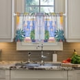 thumbnail image 2 of Yayeee Kitchen Curtains Tier Pair Light Filtering 27"x36" Rod Pocket Short Cafe Window Panel, Seaside Boat, 2 of 7