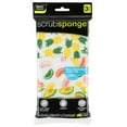 thumbnail image 6 of Smart Design Non-Scratch Cellulose Smart Scrub Sponge - Set of 3 - Ultra Absorbent - Ergonomic Shape - Cleaning, Dishes, & Hard Stains - Fruit Pattern - Orange, Green, Yellow, 6 of 7