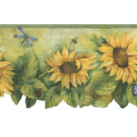 Signs Die Cut Wall Border - Norwall Wallcoverings Inc Fresh Kitchens V 15' x 20.5'' Die-Cut Sunflower Border Wallpaper