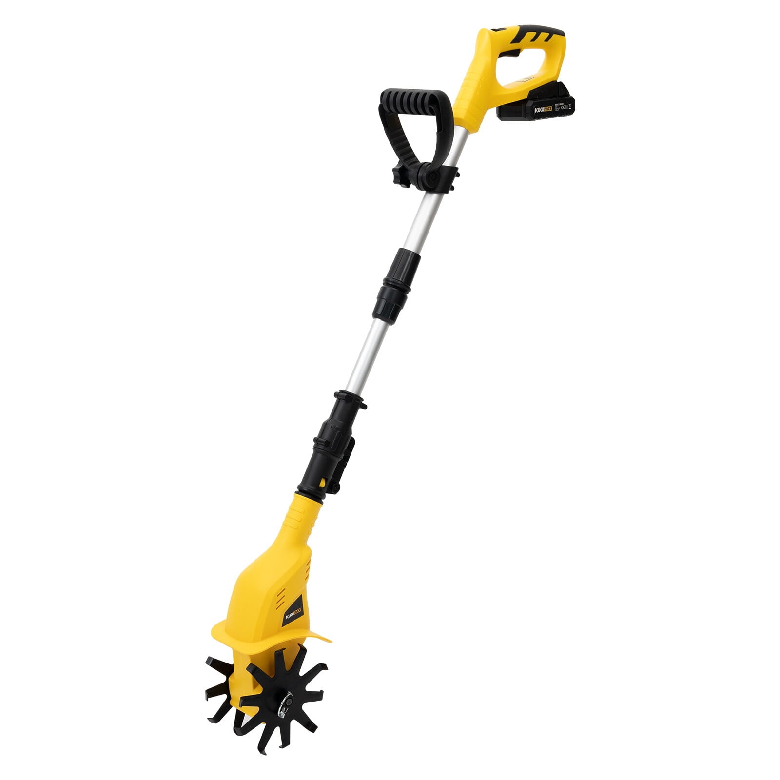 20V Yellow Hand-held Cultivator Tiller Garden Yard Battery Powered Cordless Cultivator for Farms