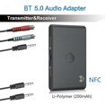 thumbnail image 2 of Bluetooth BT 5.0 Audio 3.5MM Transmitter Receiver Adapter 2 in 1 Support NFC Hands Headphone Receiver, 2 of 5