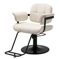 Professional All Purpose Wider Hydraulic Barber Chair Heavy Duty Hair Stylist Salon Beauty Spa Equipment(White)