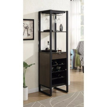 17 Stories Leist Tower 10 Bottle Floor Wine Rack with Storage