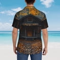 thumbnail image 4 of Sikiie Rustic Cabin Autumn Forest Print Men's Hawaiian Shirt, Summer Beach Button Pocket Short Sleeve T-Shirt,Large, 4 of 7