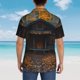 thumbnail image 4 of Balery Rustic Cabin Autumn Forest Camisas hawaianas de manga corta para hombre, camisas playeras de corte holgado, camisas de vacaciones con botones,Medium, 4 of 7