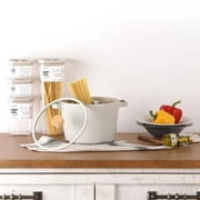 Neoflam Fika 4.9qt Deep Stock Pot with Glass Lid and Wood Knob, Made in Korea (22cm)