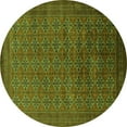 thumbnail image 1 of Ahgly Company Indoor Round Oriental Green Industrial Area Rugs, 5' Round, 1 of 4