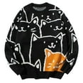 thumbnail image 4 of Hinvhai Seasonal Clearance Men Couple Outfit Sweet Long Sleeve Knitted Pullover Sweater Black 10(XXL), 4 of 4