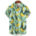 thumbnail image 2 of Camisa hawaiana con estampado de frutas y plátanos para hombre, camisas hawaianas con estampado 3D de limón y naranja, blusas casuales de calle con solapa, blusa holgada de manga corta, 2 of 5