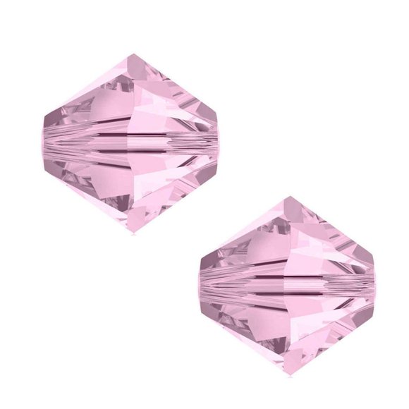 24Pcs Adabele Austrian 10Mm Faceted Loose Bicone Crystal Beads Rosaline Light Pink Compatible With Swarovski Crystals 5301/5328 Ssb1003