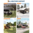 thumbnail image 3 of 13x26x11ft Heavy Duty Metal Carport Kit – Reinforced Frame & Anchors – 100MPH Wind & 35PSF Snow Rated – Shelter for 2 Cars, Trucks, Boats, RVs, Tractors – Easy Assembly, 3 of 7