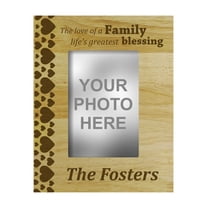 Personalized Wood Engraved Family Picture Frame With Last Name -4 x 6 Inches Horizontal - Customizable Quote