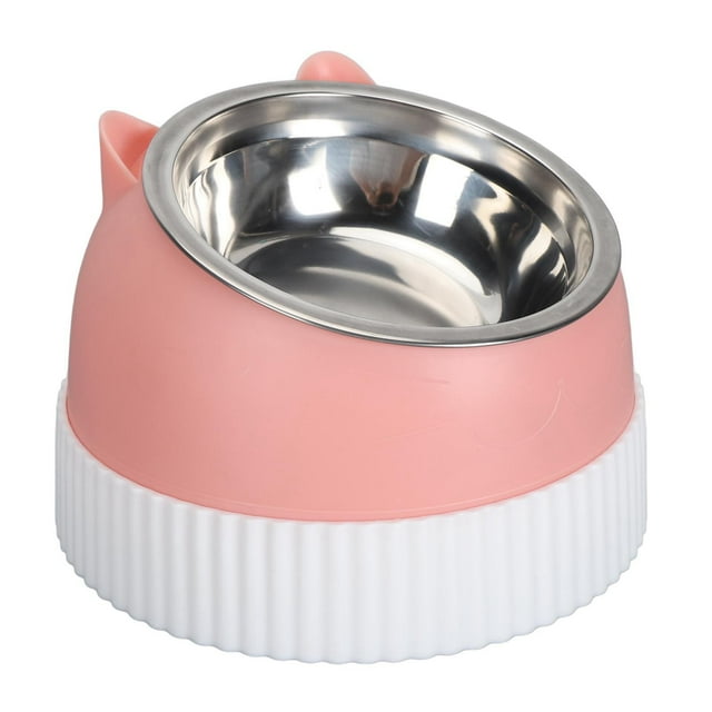 Cat Bowl,Multifunctional Design Pet Food Bowl with Safety Material Tilted Elevated Cat Bowl Double Bowl Design Anti Slip Raised Cat Food and Water Bowl for Cats Dogs