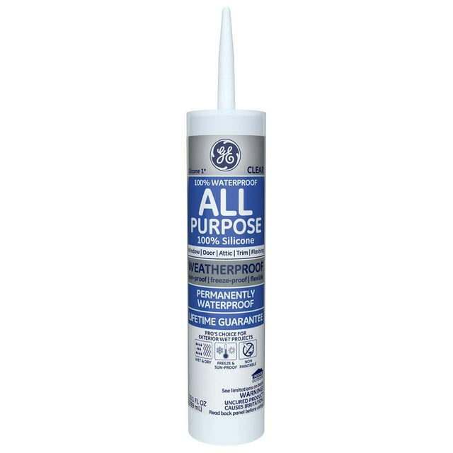 Sellador de silicona GE GE012A, multiusos, transparente, 300 ml, 12 unidades
