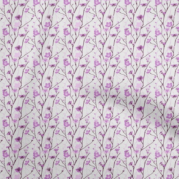 oneOone Viscose Jersey Purple Fabric Floral Craft Projects Decor Fabric Printed By The Yard 60 Inch Wide
