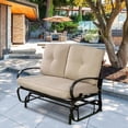 thumbnail image 2 of Topbuy Patio Loveseat Bench Steel Frame Furniture Rocking Bench With Cushions Outdoor, 2 of 9