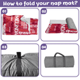 thumbnail image 5 of Duckbe Toddler Nap Mat, Sleeping Bag & Pillow and Blanket for Daycare, Preschool Nap Mat & Custom Name, Easy to Carry and Wash, Red & White(Mat size22.5"*55"+Included blanket size33.5"*45"), 5 of 9