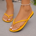 thumbnail image 5 of Womens Flip Flops Comfortable Arch Support Comfortable Yoga Mat on Summer Beach Walking Thong Cushion Sandals(Yellow,7), 5 of 6