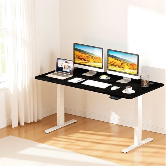 Kadyn 58" x 28" Universal Tabletop for Standard & Height Adjustable Standing Desk Frame Home Office Workstation Furniture, Black